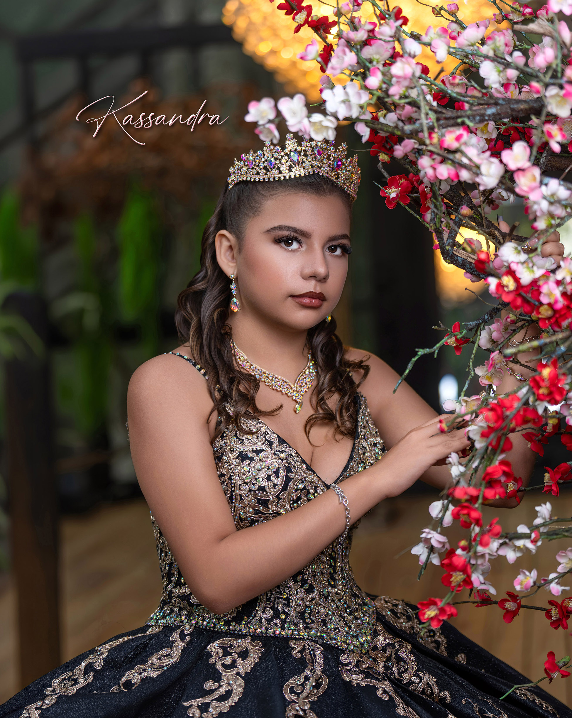 Kassandra quinceanera album cover at Villa Turqueza in Miami
